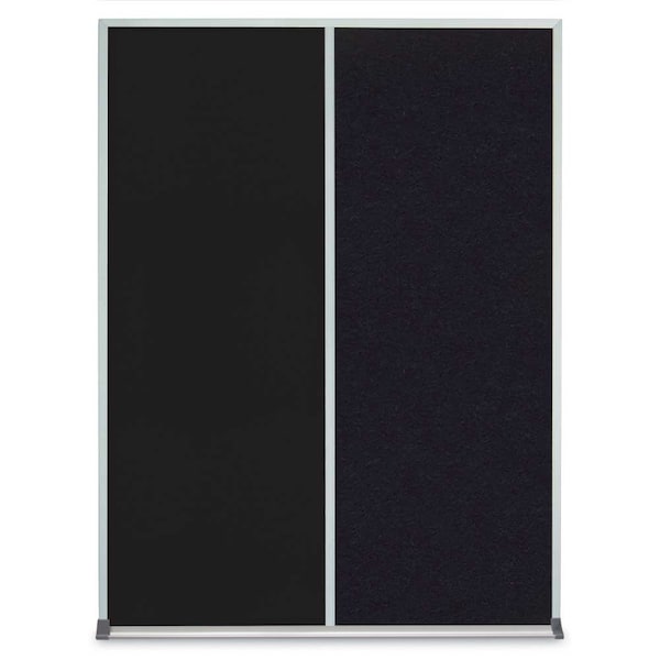 United Visual Products Single Door Radius Plus Corkboard, 36"X UV8002PLUS-BLACK-SURF - main